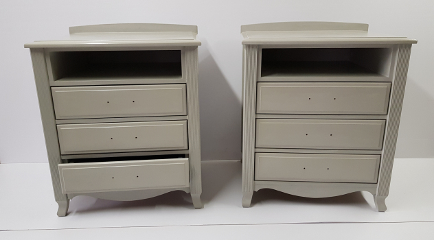 Bedside tables with 3 shelves painter in Annie Sloan chalk paint